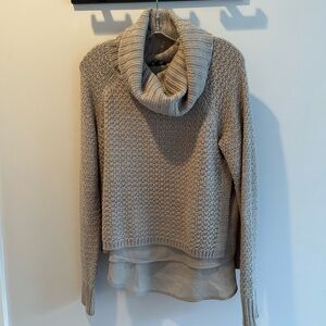 The Limited Tan Cowl Neck Sweater